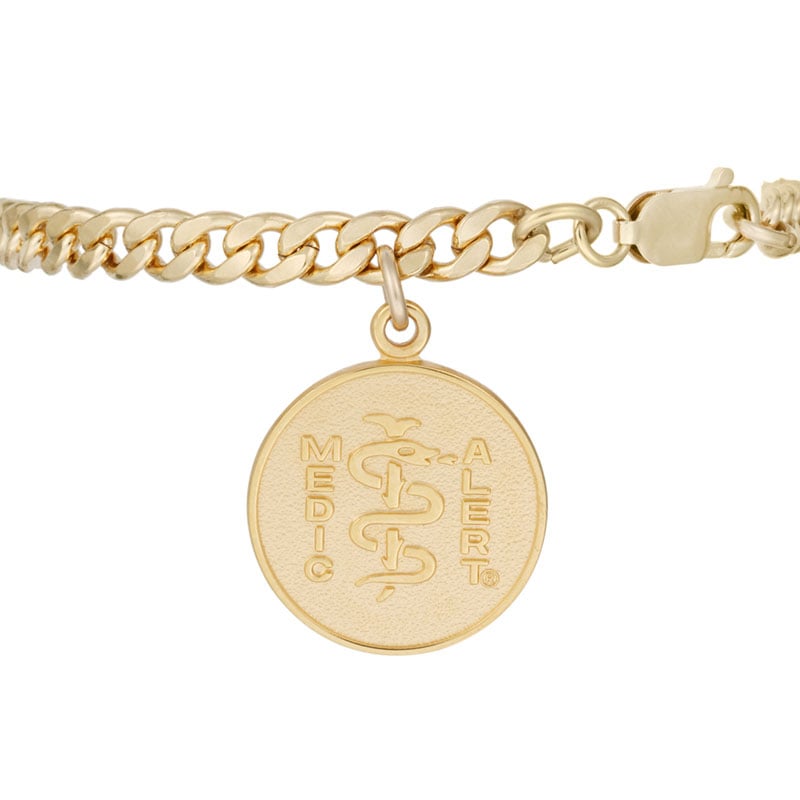 Charm Medical ID Bracelet 10k Gold, Gold, large image number 1
