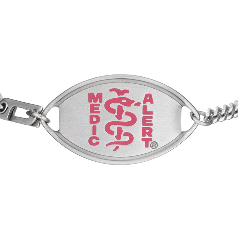 Classic Medical ID Bracelet, Pink Steel, large image number 1
