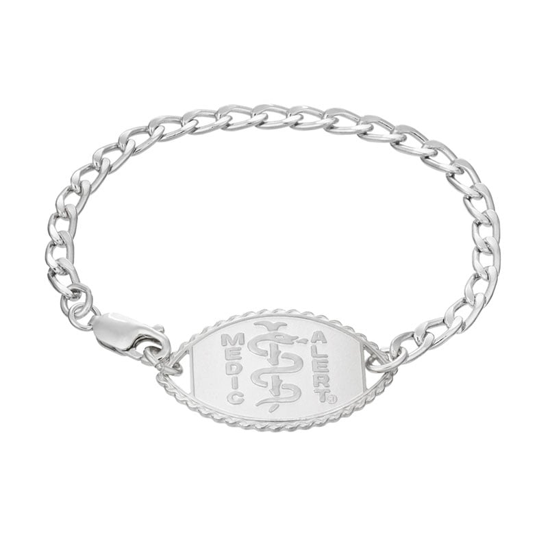 Elite Medical ID Bracelet Sterling Silver, Silver, large image number 0