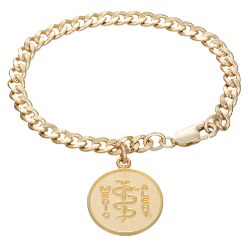 Charm Medical ID Bracelet 10k Gold