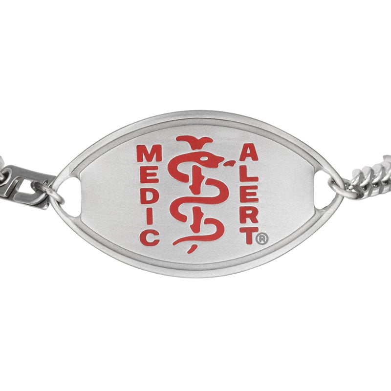 Classic Medical ID Bracelet Red, Red Steel, large image number 1