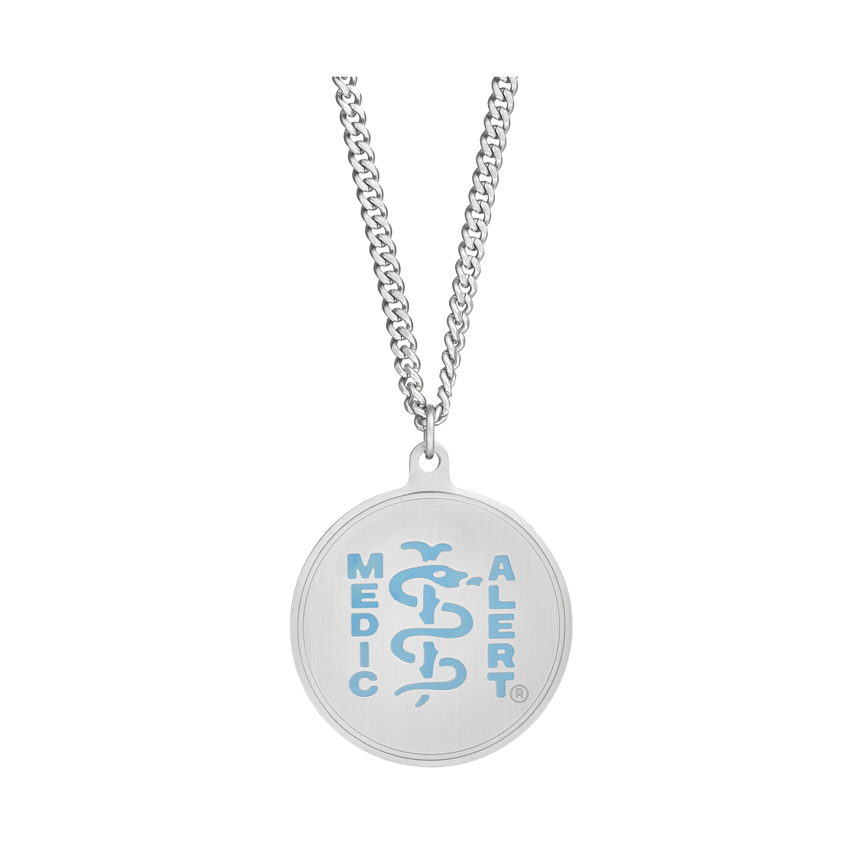 QR Code Classic Medical ID Necklace, Light Blue, large image number 1