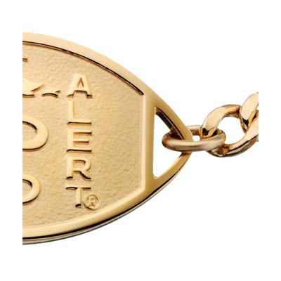 Classic Embossed Medical ID Bracelet 10k Gold