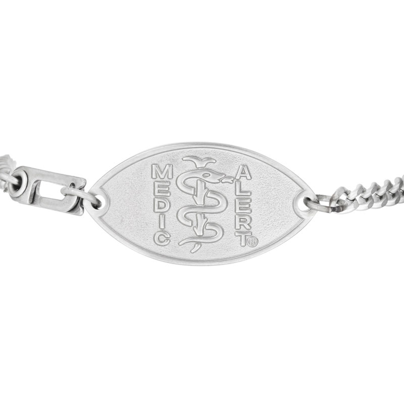 Classic Petite Embossed Medical ID Bracelet Stainless Steel, Silver, large image number 1