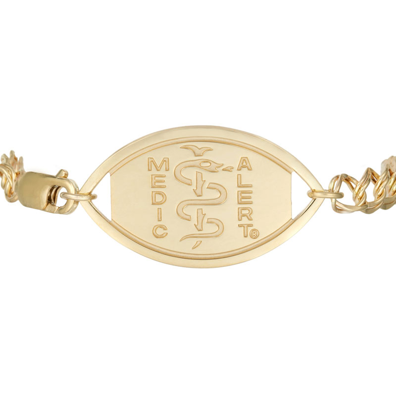 Santa Rosa Medical ID Bracelet 14k Gold, Gold, large image number 1