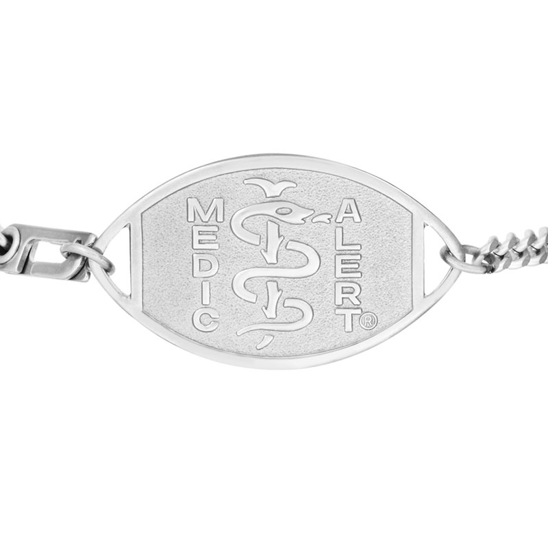 Classic Large Embossed Medical ID Bracelet, Silver, large image number 1