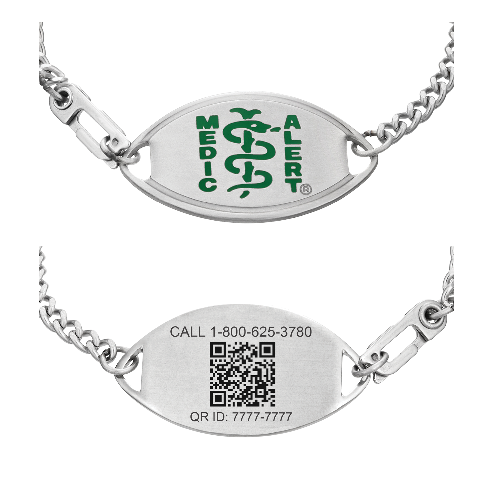 QR Code Classic Medical ID Bracelet, Green, large image number 0