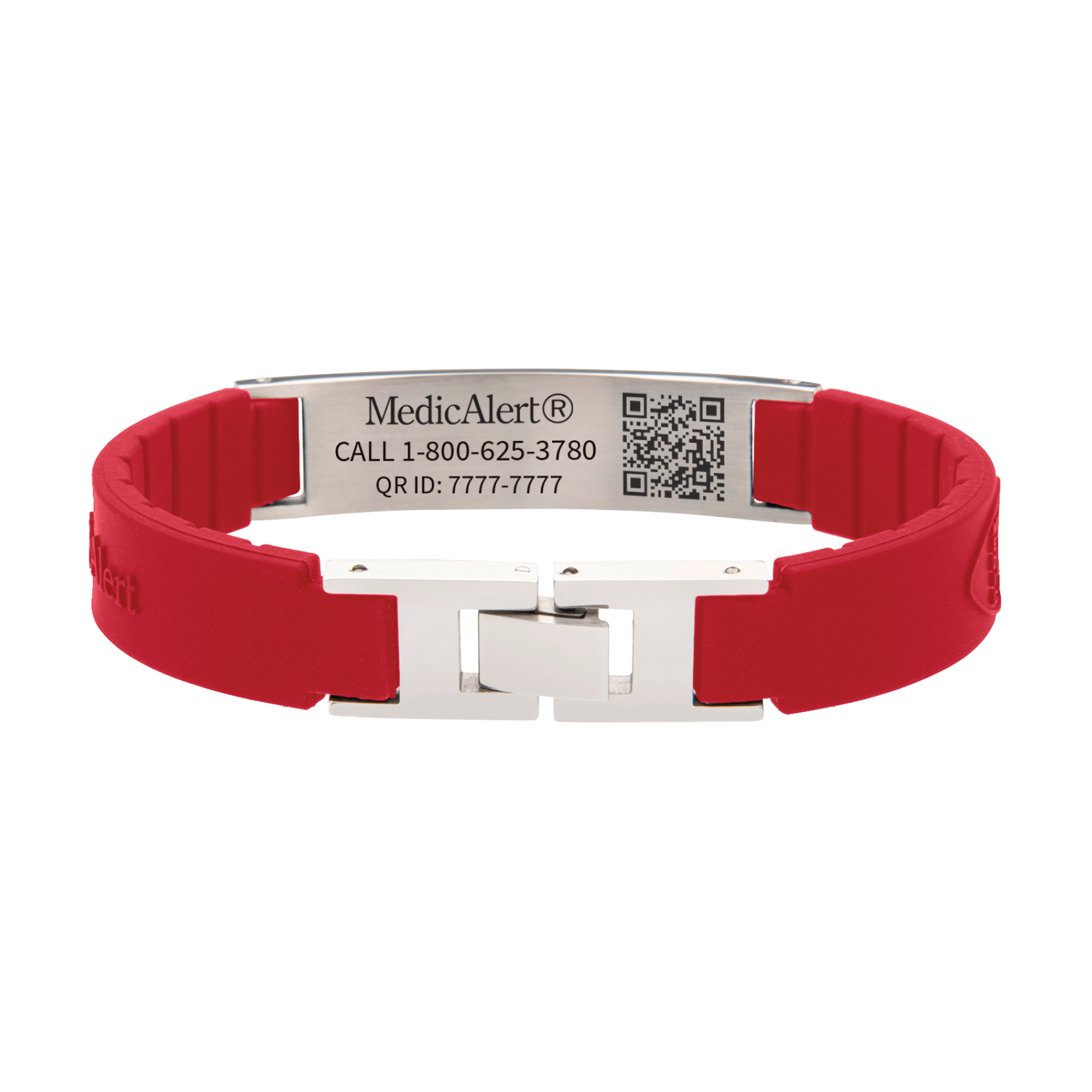 QR Code Elite Silicone Medical ID Bracelet - Red, Red, large image number 1