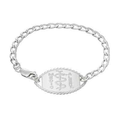 Elite Medical ID Bracelet Sterling Silver