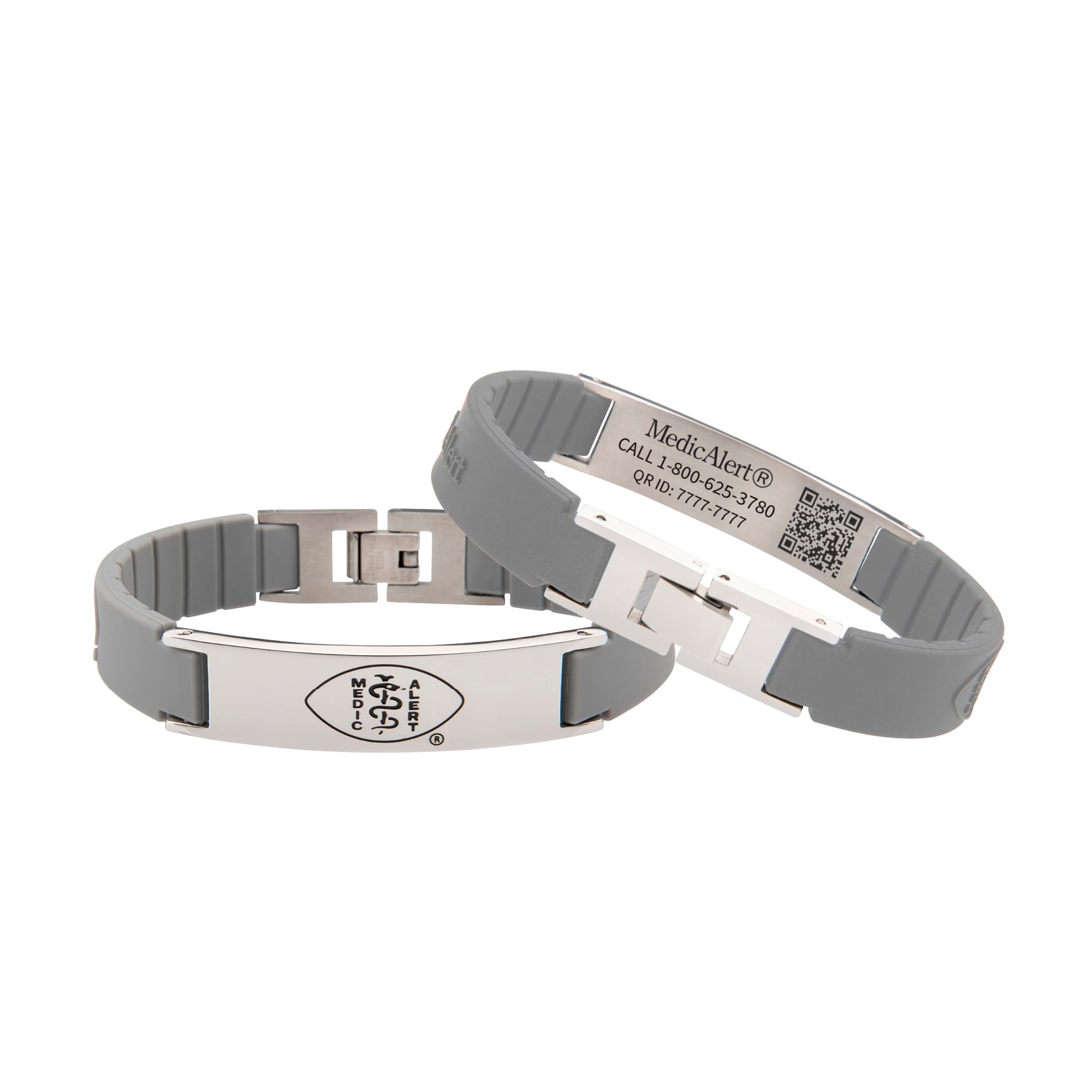QR Code Elite Silicone Medical ID Bracelet Gray, Gray, large image number 0