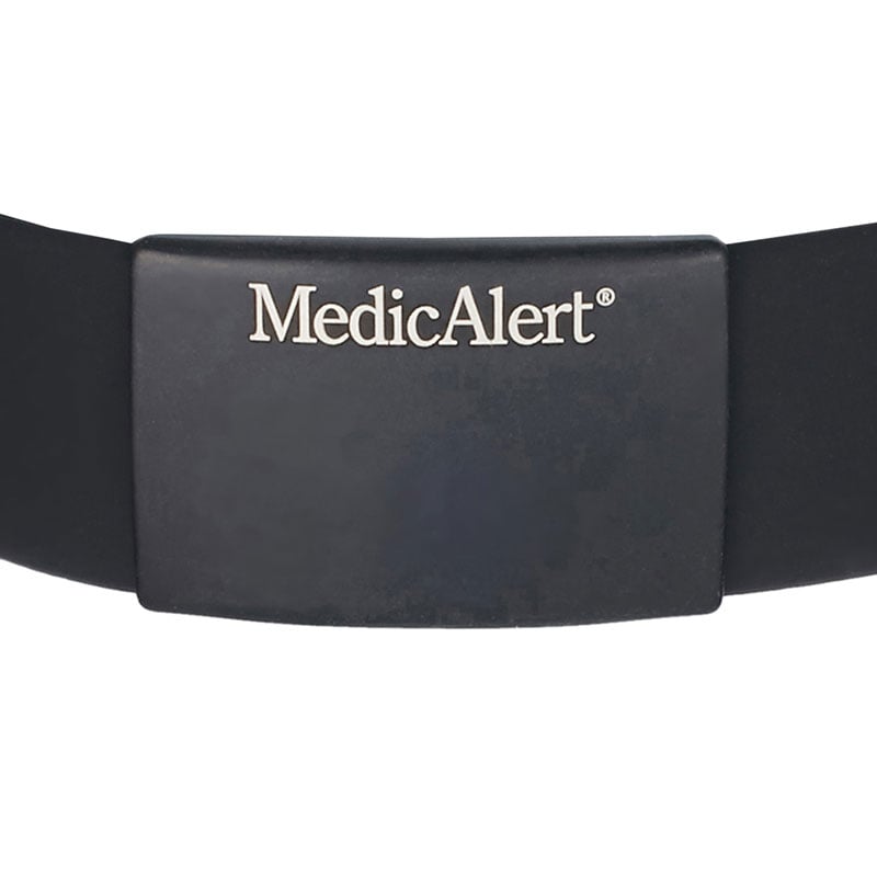 Performance Silicone Midnight Medical ID Bracelet Black, Black, large image number 1
