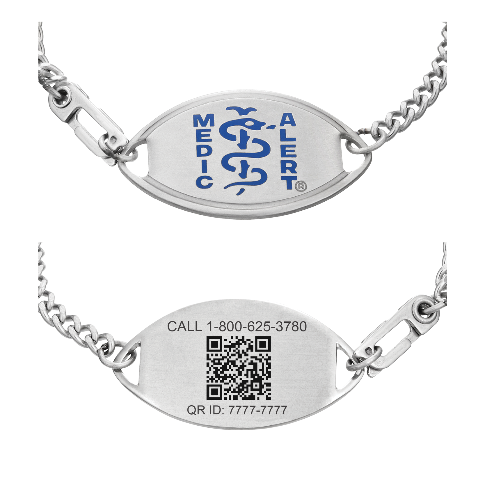 QR Code Classic Medical ID Bracelet, Blue, large image number 0