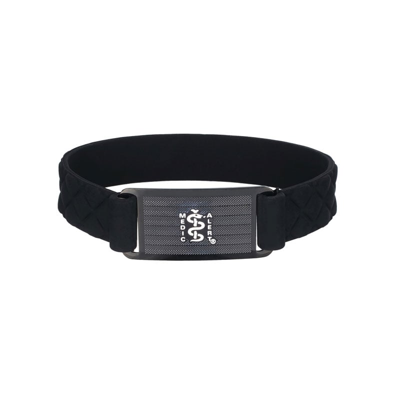 Sport Silicone Quilted Midnight Medical ID Bracelet, , large image number 0