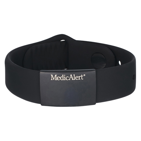 Performance Silicone Midnight Medical ID Bracelet