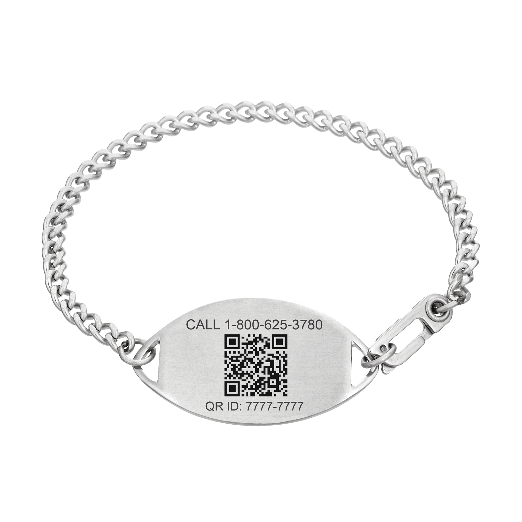 QR Code Classic Large Medical ID Bracelet, Black, large image number 2