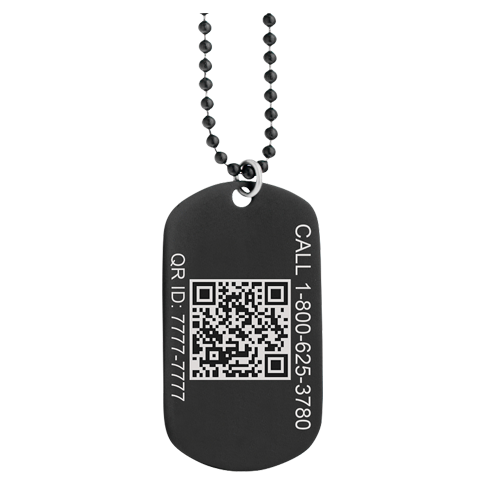 QR Code Dog Tag Medical ID Necklace