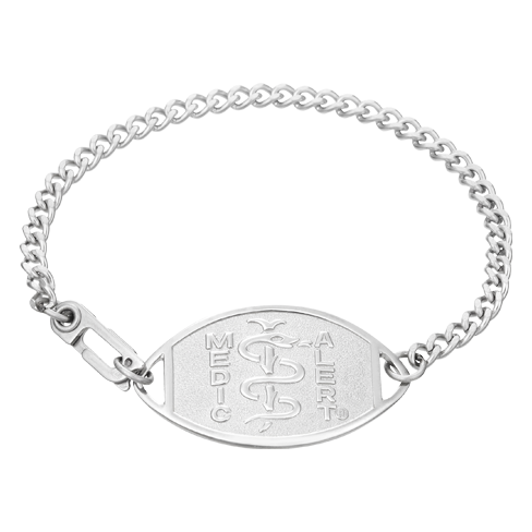 Classic Embossed Medical ID Bracelet Stainless Steel