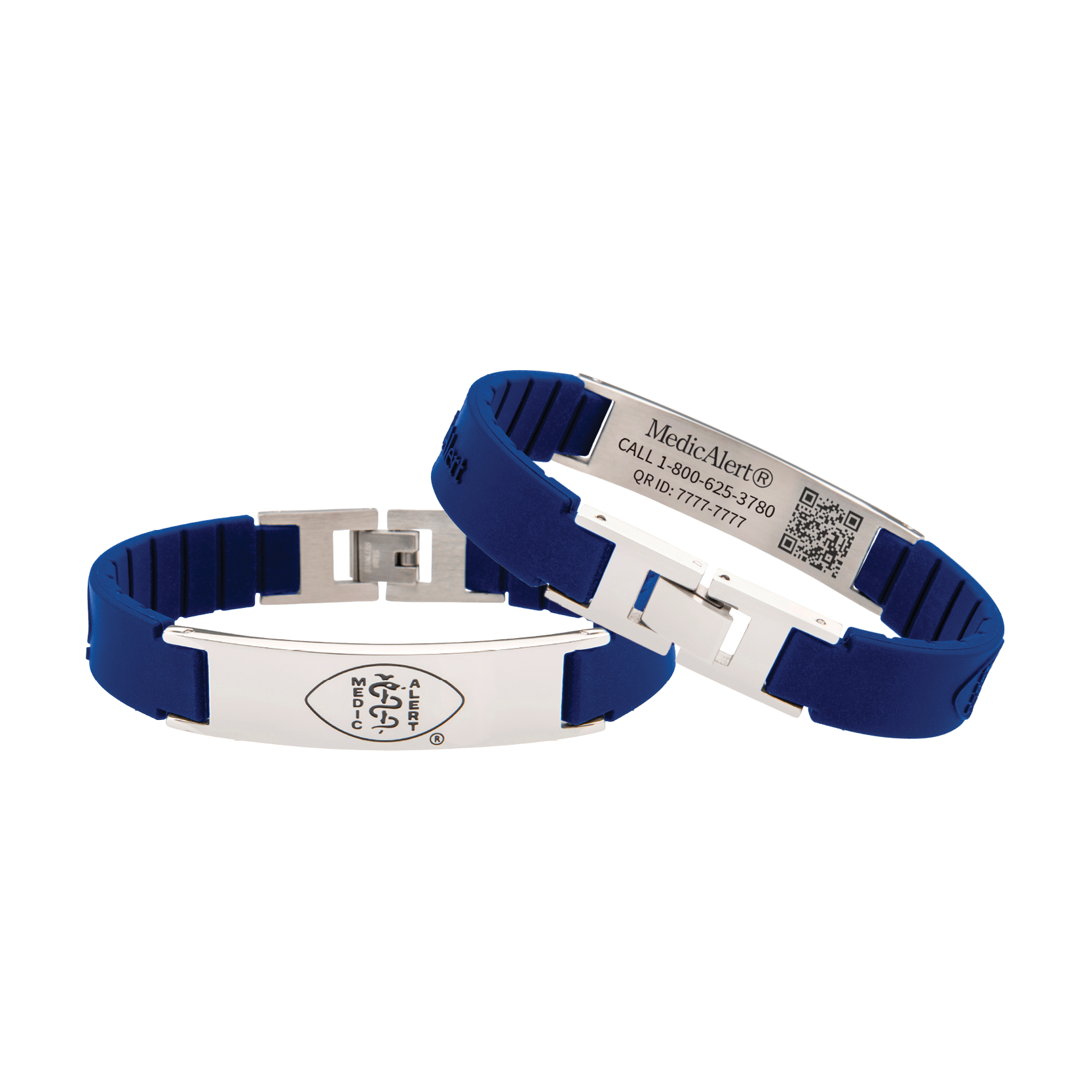 QR Code Elite Silicone Medical ID Bracelet, Blue, large image number 0