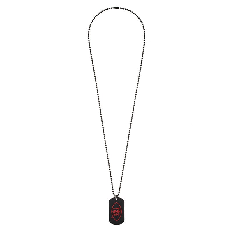 Dog Tag Medical ID Necklace Black, Red Black, large image number 1