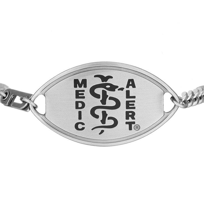 Classic Large Medical ID Bracelet, Black, large image number 1