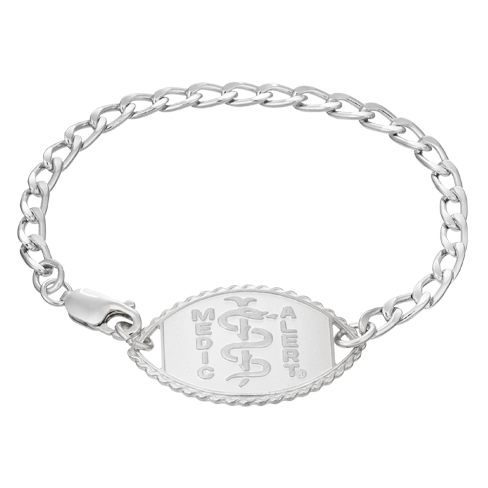 Elite Medical ID Bracelet Sterling Silver