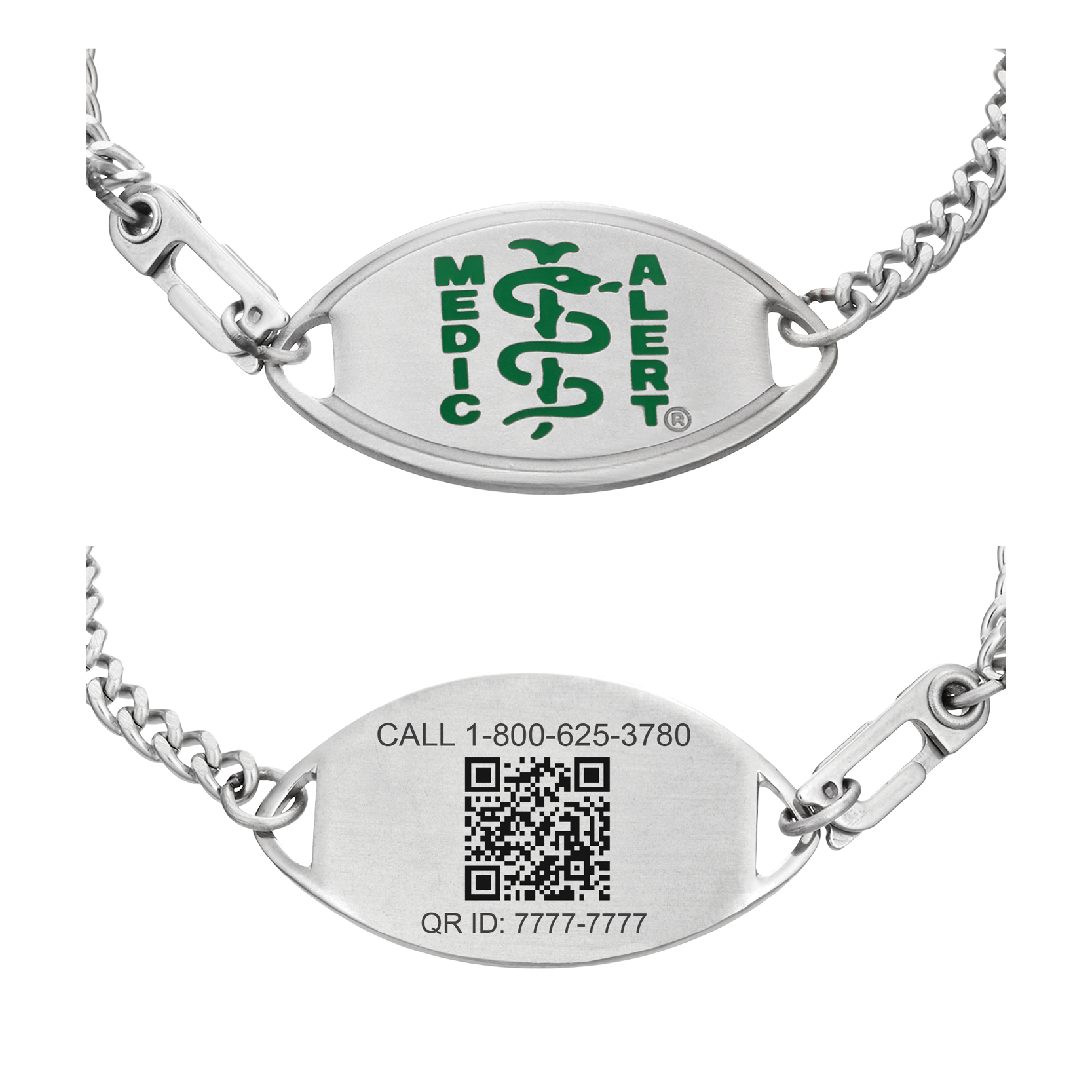 QR Code Classic Medical ID Bracelet, Green, large image number 0