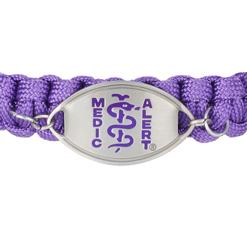 Coastal Paracord Medical ID Bracelet Purple, Purple Silicone, large image number 1