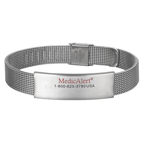Mesh Chain Medical ID Bracelet Stainless Steel