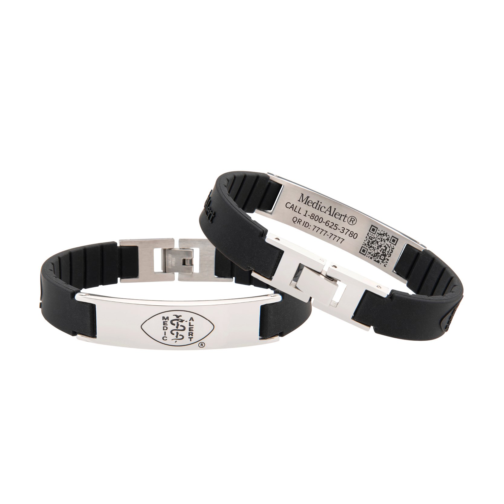 QR Code Elite Silicone Medical ID Bracelet Black, Black, large image number 0