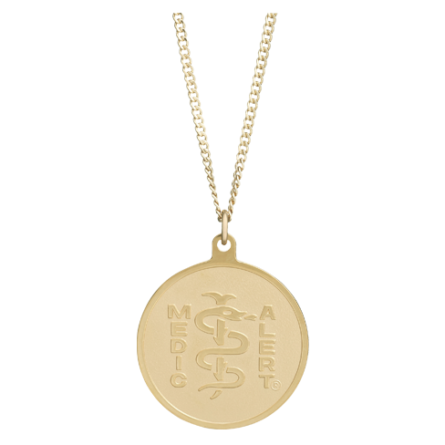 Classic Embossed Medical ID Necklace 10k Gold