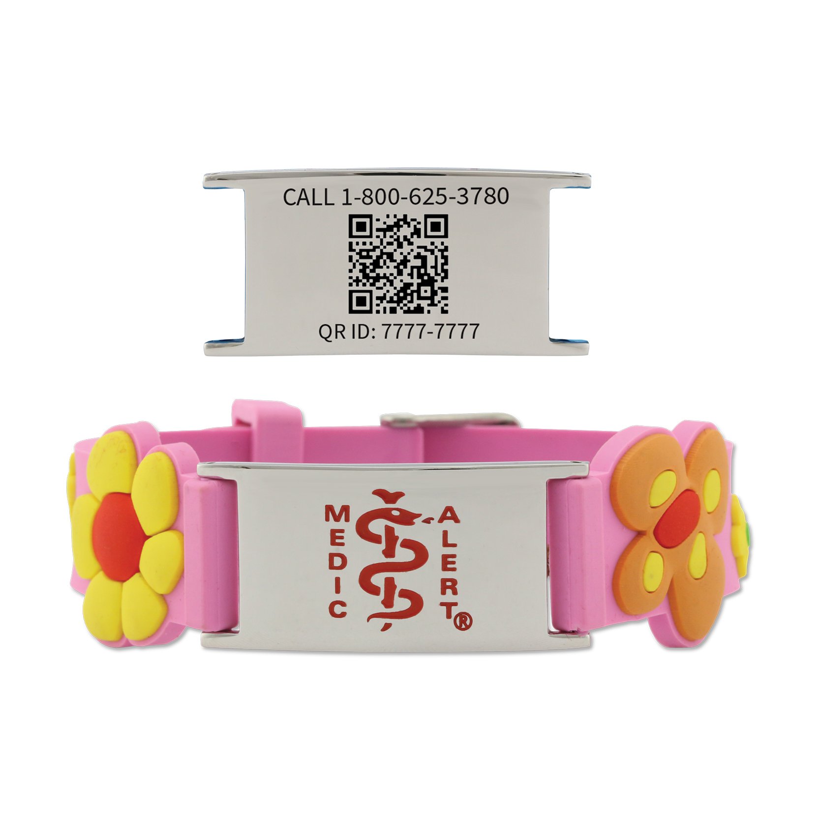 QR Code Child Titanium Medical ID Bracelet Pink, Pink, large image number 0