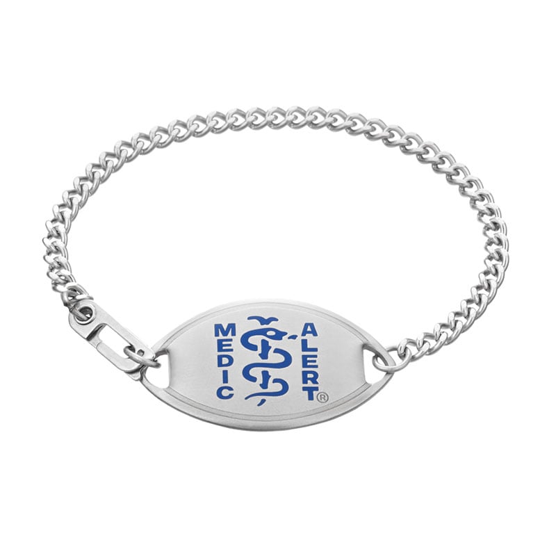 Classic Medical ID Bracelet, Dark Blue Steel, large image number 0