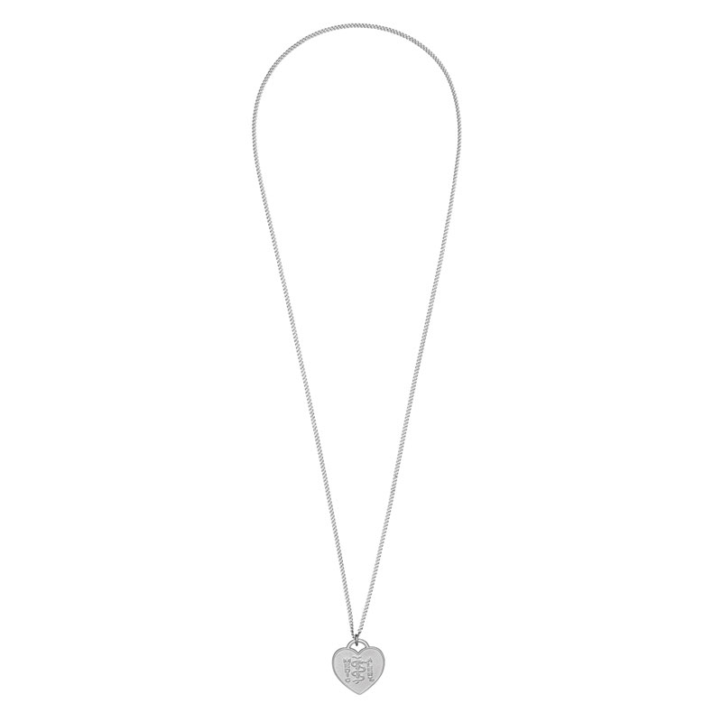 Classic Heart Charm Medical ID Necklace Sterling Silver, Silver, large image number 1