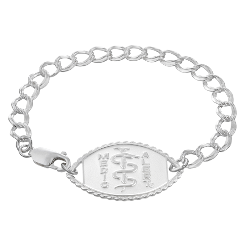 Santa Rosa Classic Medical ID Bracelet Sterling Silver