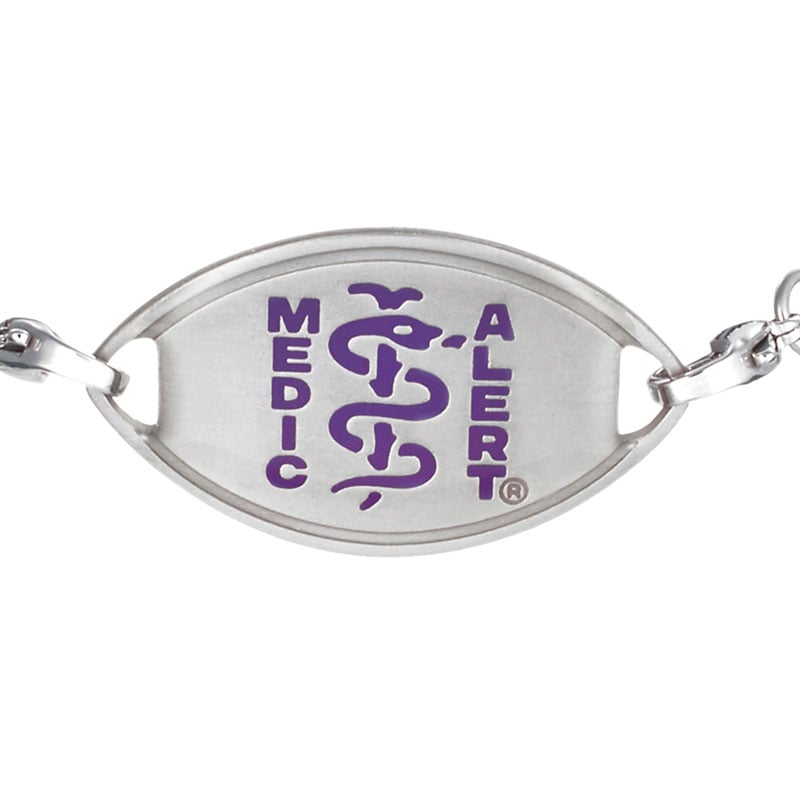 Woven Medical ID Bracelet, Purple, large image number 1