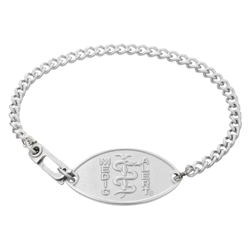 Classic Petite Embossed Medical ID Bracelet Stainless Steel