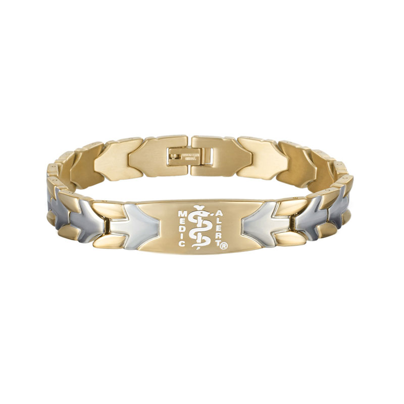 Sleek Medical ID Bracelet, Gold, large image number 0