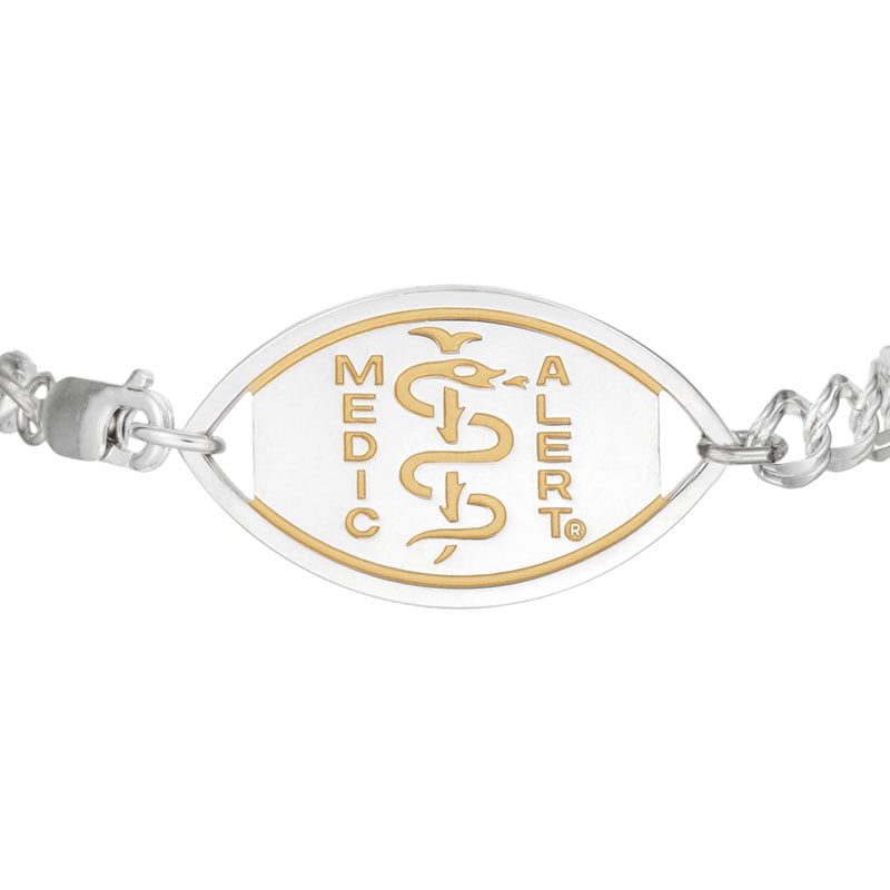 Santa Rosa Medical ID Bracelet Sterling Silver Gold, Silver Gold, large image number 1