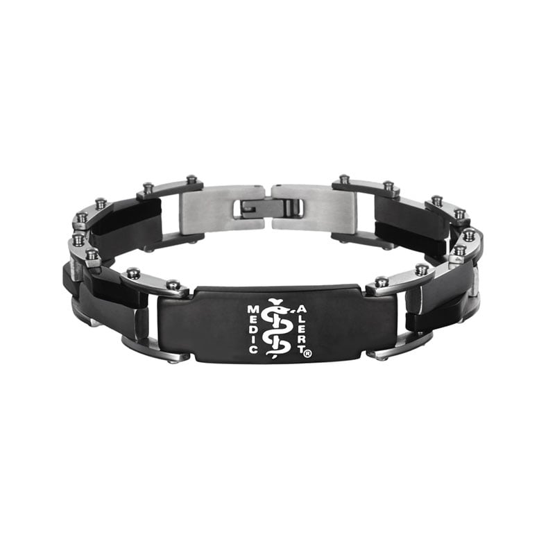 Modern Medical ID Bracelet Black, Black, large image number 0