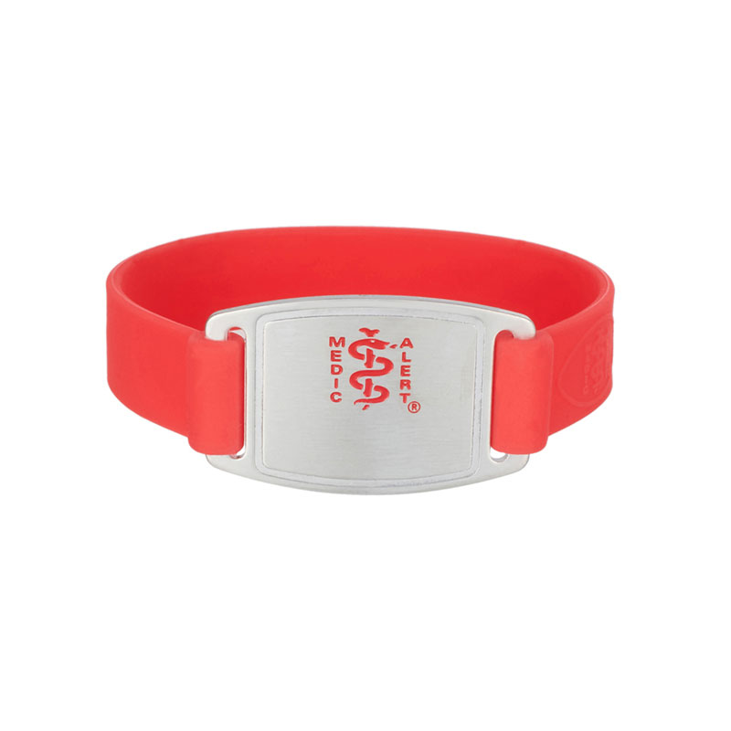Sport Silicone Medical ID Bracelet, Red Silicone, large image number 0