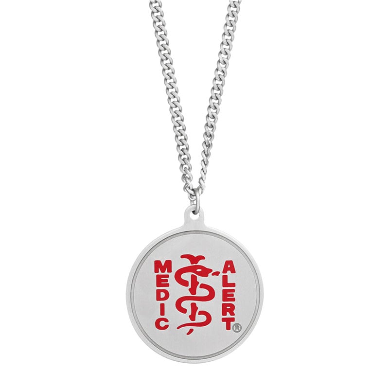 Classic Medical ID Necklace, Red Steel, large image number 0