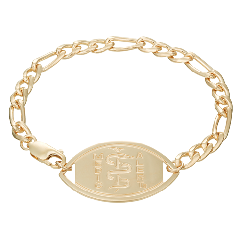 Figaro Medical ID Bracelet 14k Gold