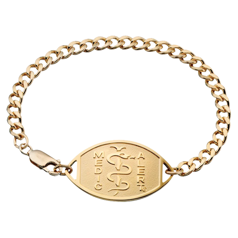 Classic Embossed Medical ID Bracelet 10k Gold