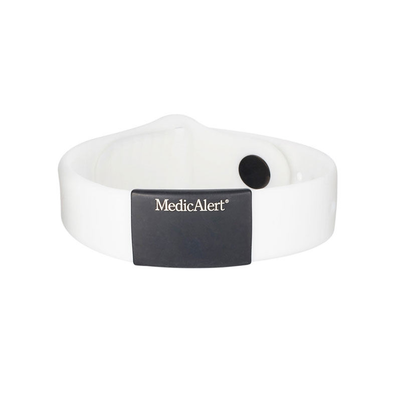 Performance Silicone Midnight Medical ID Bracelet White, White, large image number 0