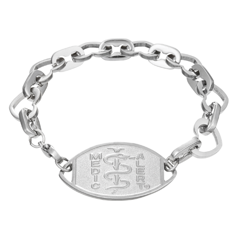 Classic Embossed Sweetheart Medical ID Bracelet Stainless Steel