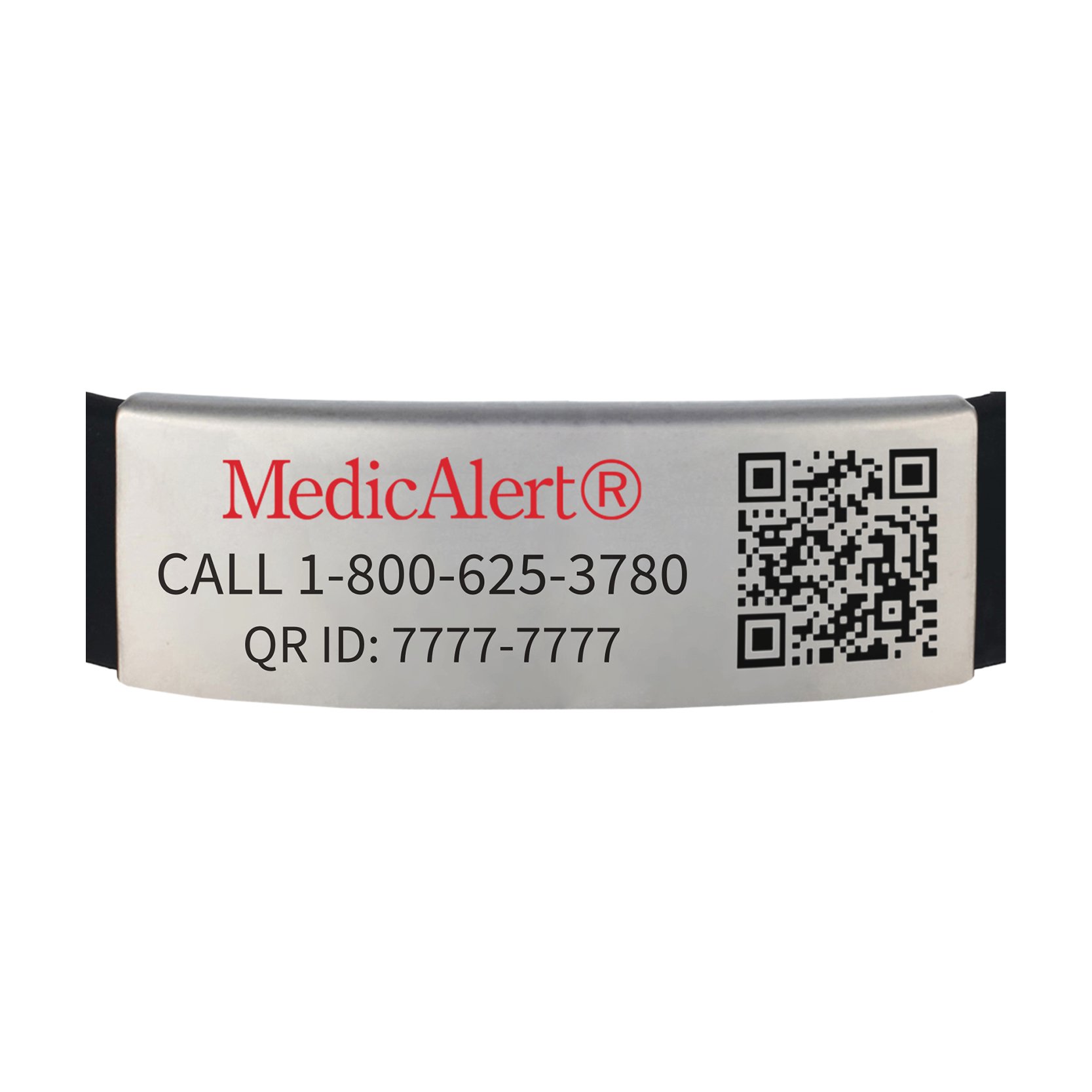 QR Code Silicone Medical ID Band, Black, large image number 2