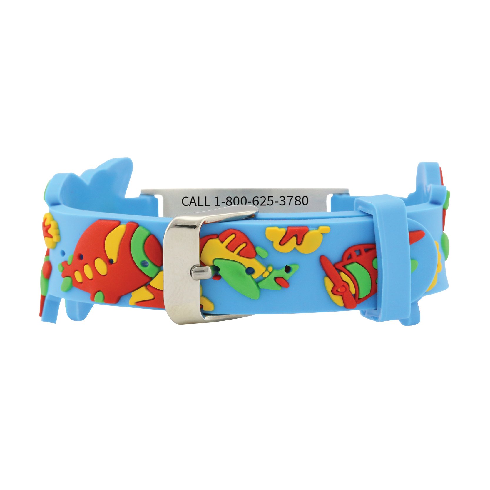 QR Code Child Titanium Medical ID Bracelet Blue, Blue, large image number 2