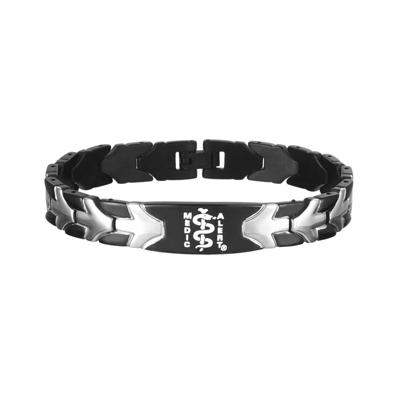Sleek Medical ID Bracelet, Black, large image number 0