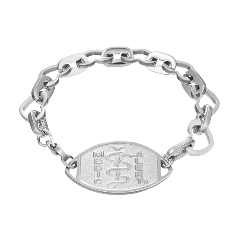 Classic Embossed Sweetheart Medical ID Bracelet Stainless Steel, Steel, large image number 0