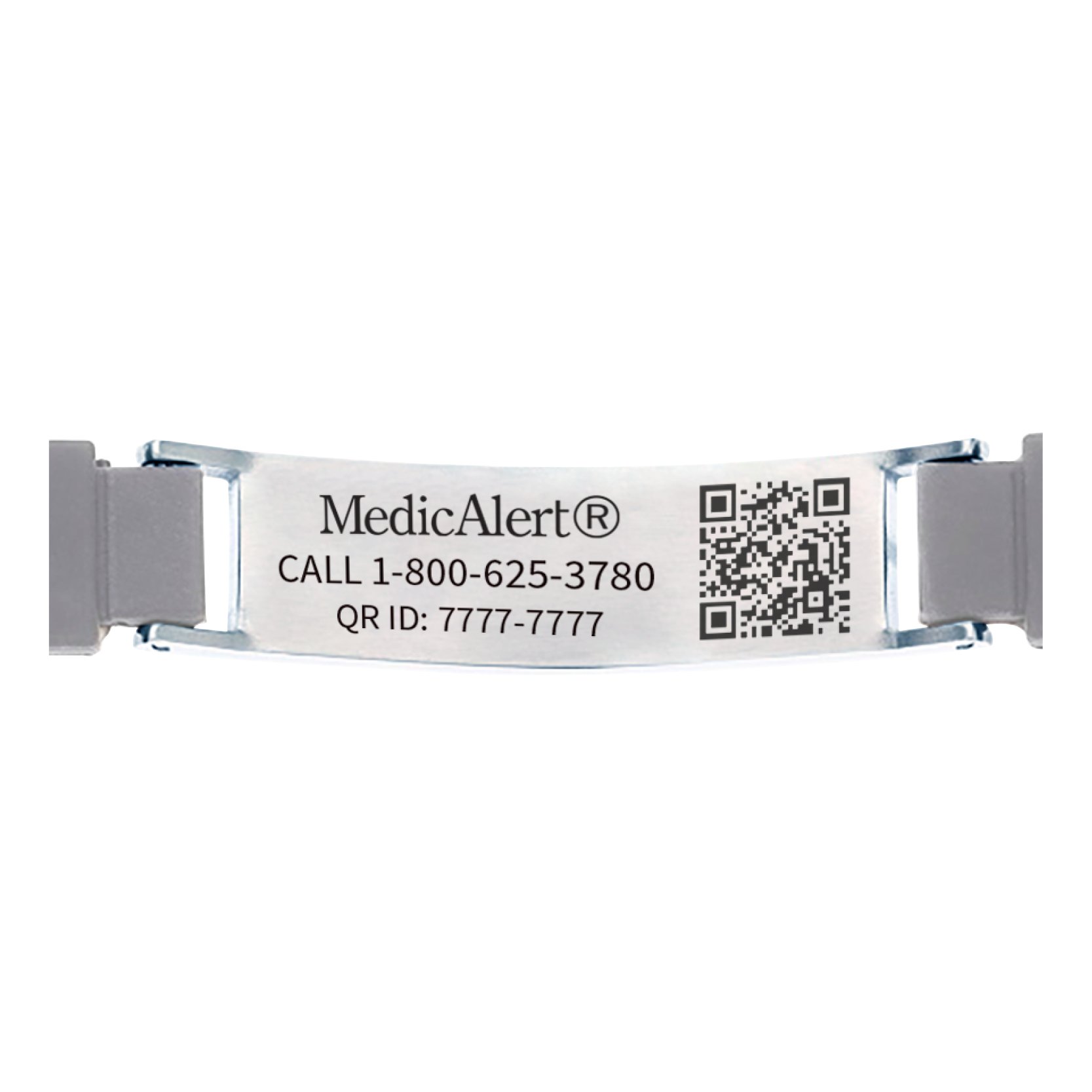 QR Code Elite Silicone Medical ID Bracelet Gray, Gray, large image number 3